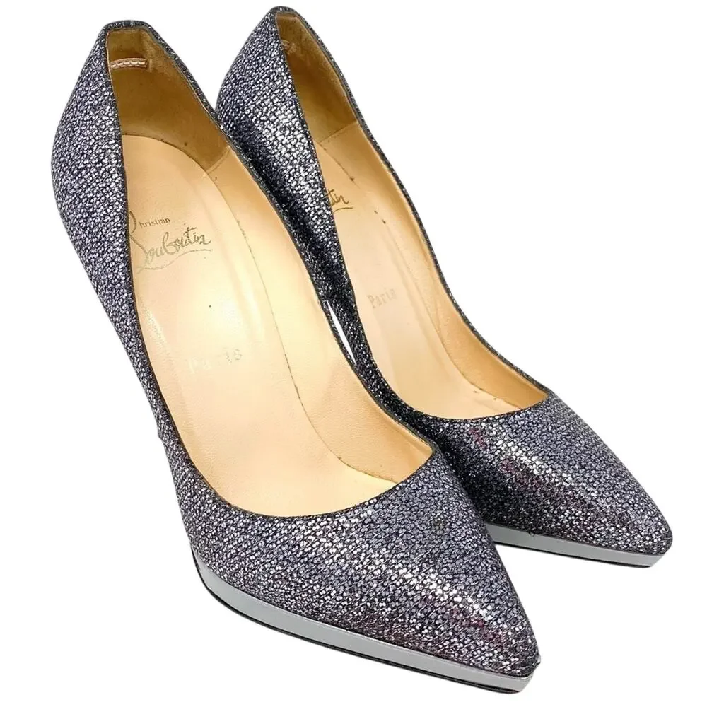 Christian Louboutin Filo 120 Glitter Specchio Pumps EU 38 / US 7 - Picture 4 of 13